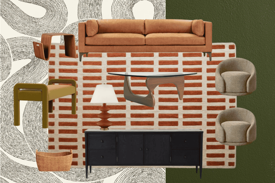 mood board for a living room 