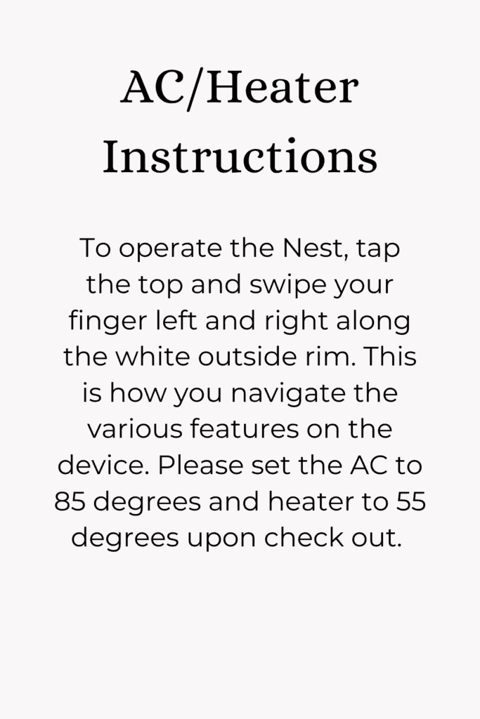 HVAC instructions